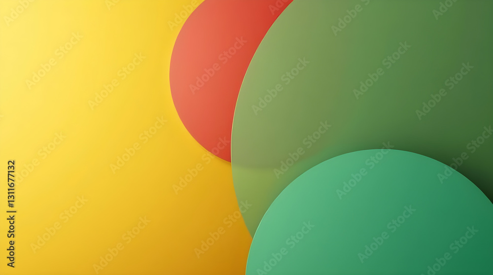 Abstract Yellow Red Green Circles Layered Papercut Style Wallpaper Abstract Yellow Red Green Circles Layered Papercut Style Wallpaper