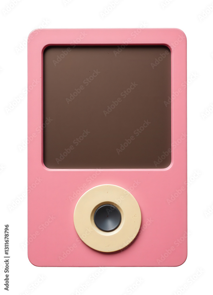 Pink Electronic Device with Large Screen and Circular Button Pink Electronic Device with Large Screen and Circular Button