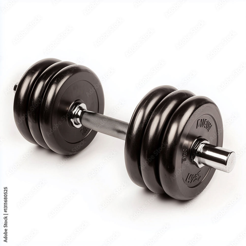 Metal dumbbell isolated on white background
Metal dumbbell isolated on white background