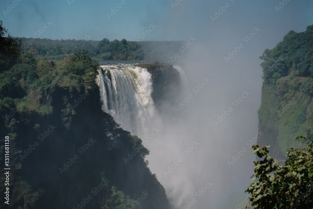 View of the famous Victoria Falls, Zimbabwe and Zambia View of the famous Victoria Falls, Zimbabwe and Zambia