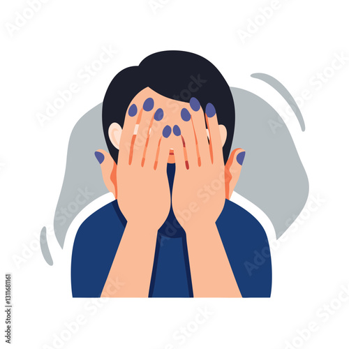 Woman covering face in emotional distress