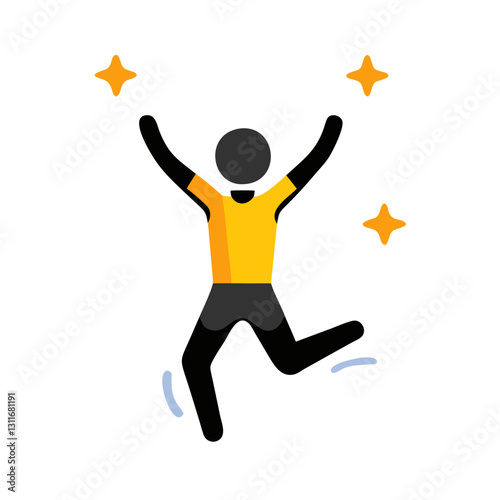 Happy person raising arms in celebration