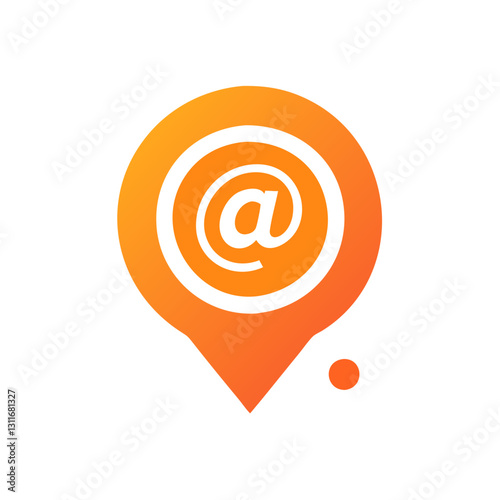 At symbol inside location pin icon