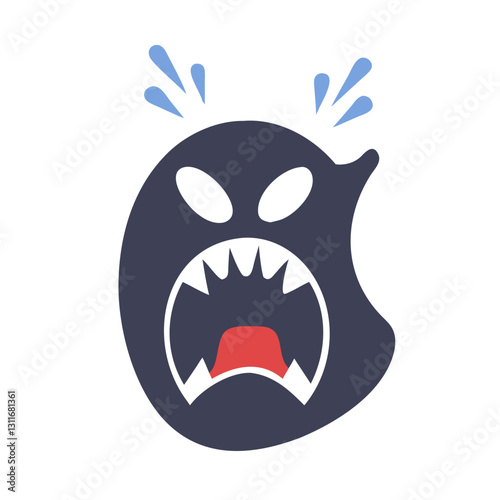 Dark ghostly face with aggressive expression