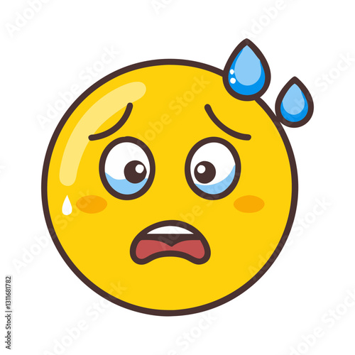 Nervous emoji with sweat drops