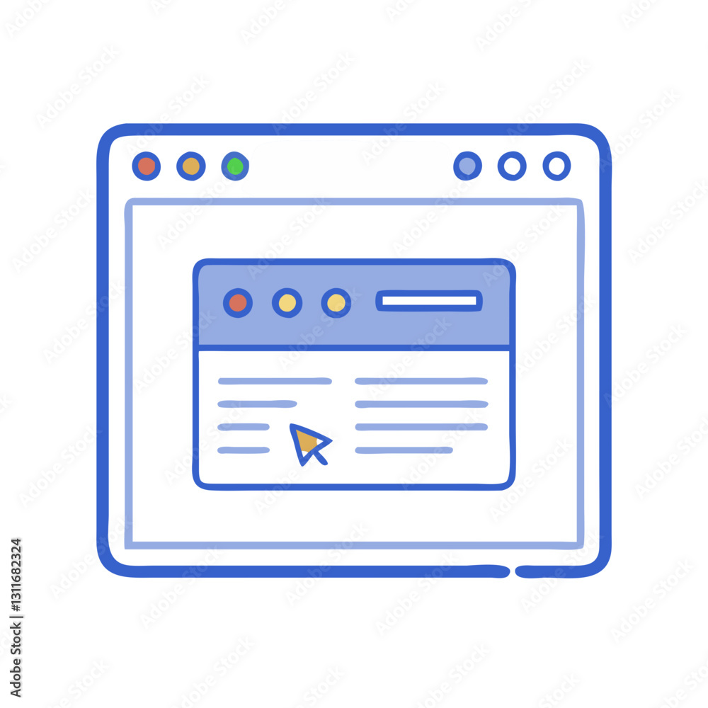 Web browser window with cursor clicking link Web browser window with cursor clicking link
