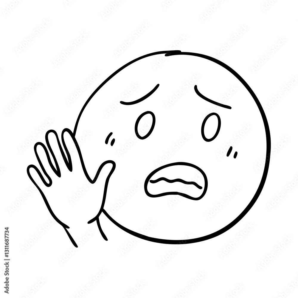 Scared face emoji with worried expression