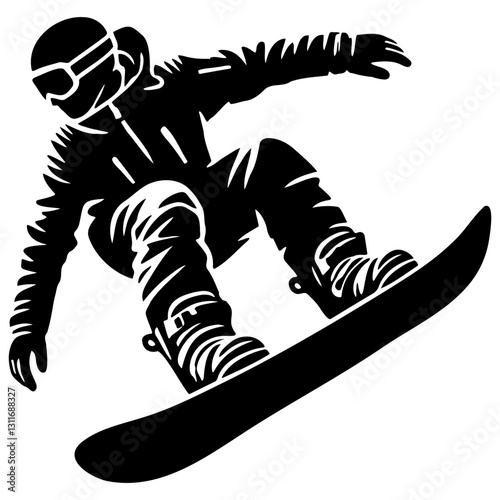 Snowboard Player Silhouette.