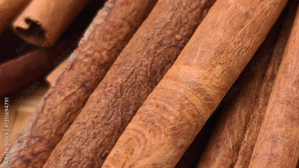 Close-up of dried cinnamon Close-up of dried cinnamon