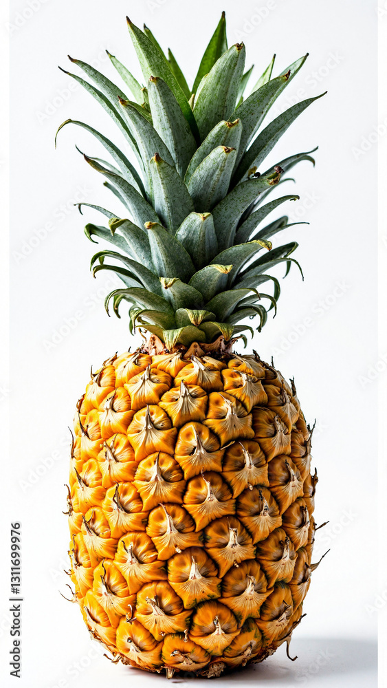 Vibrant Ripe Pineapple Isolated on White Background for Tropical Fruit Promotions and Health Campaigns Vibrant Ripe Pineapple Isolated on White Background for Tropical Fruit Promotions and Health Campaigns