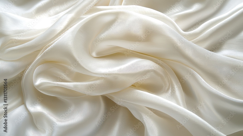 Cream Silk Fabric Drape Close-up Cream Silk Fabric Drape Close-up