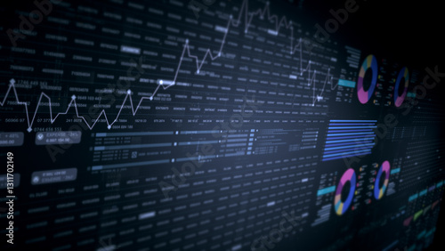 Dynamic data visuals for business info graphics, animated charts, and data-driven insights for a business meeting mock-up. Explore the world of trading, stock exchanges, and crypto