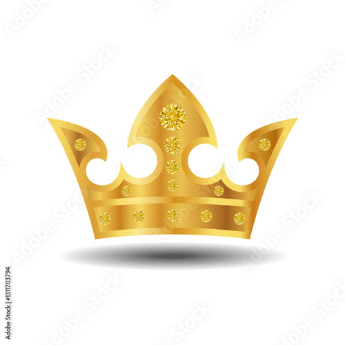 Golden crown on a white background