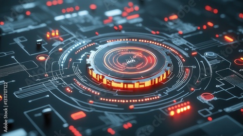 Wallpaper Mural Futuristic and innovative intelligent energy management system featuring a circular data visualization interface with various analytics and monitoring controls  The image showcases a sleek Torontodigital.ca