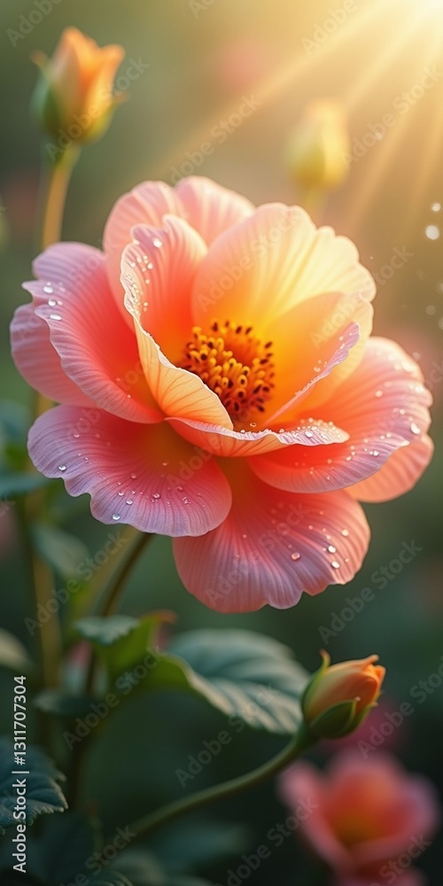 Fototapeta premium flower with dew drops on it