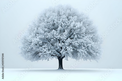 Wallpaper Mural Snow Covered Tree Against White Background Torontodigital.ca