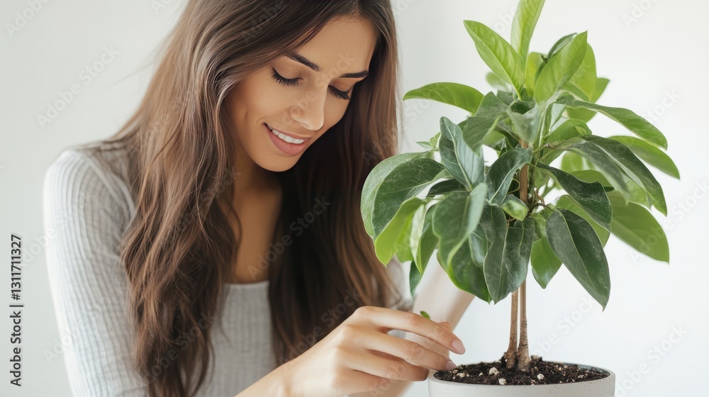 Generic Woman Tending View Potted Plant Quick Delicious Generic Woman Tending View Potted Plant Quick Delicious