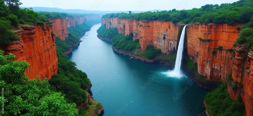 Fototapeta premium waterfall on the river