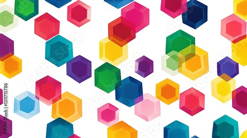 Free Download AbstractArt Seamless Pattern Moment Hexagons Colorful - GFXLoad