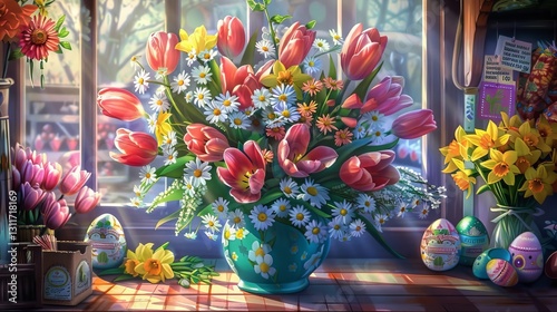 Easter Sale at a Florist’s Shop