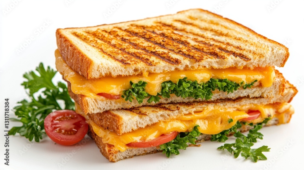 Golden Grilled Cheese Sandwich with Tomato and Parsley Golden Grilled Cheese Sandwich with Tomato and Parsley
