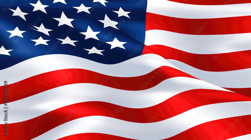 Obraz premium Waving american flag with stars and stripes symbolizing patriotism and unity