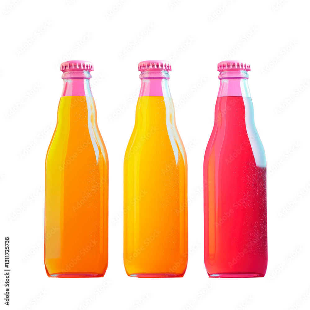 Colorful Bottled Beverages Set. Bottles of cider Colorful Bottled Beverages Set. Bottles of cider