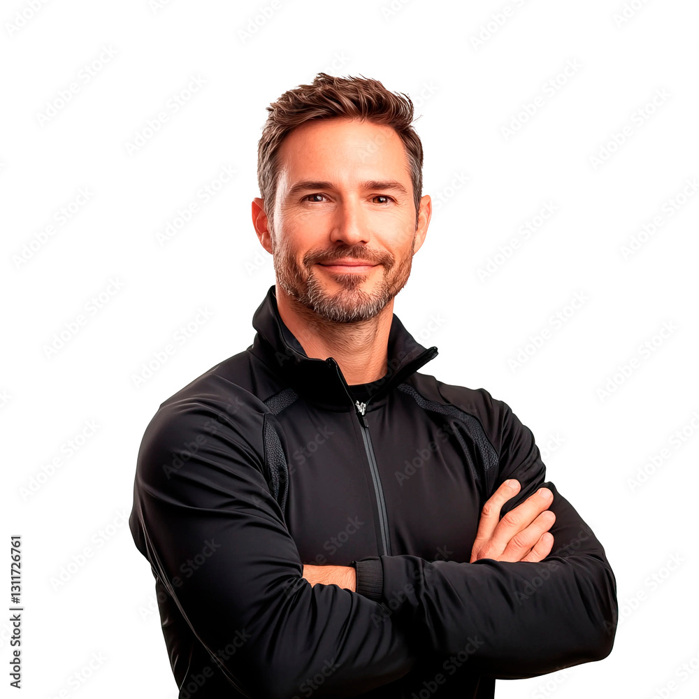 Obraz premium Handsome trainer for the gym. Personal trainer portrait