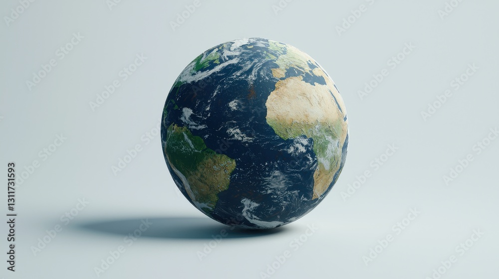 Earth globe, studio, light background Earth globe, studio, light background