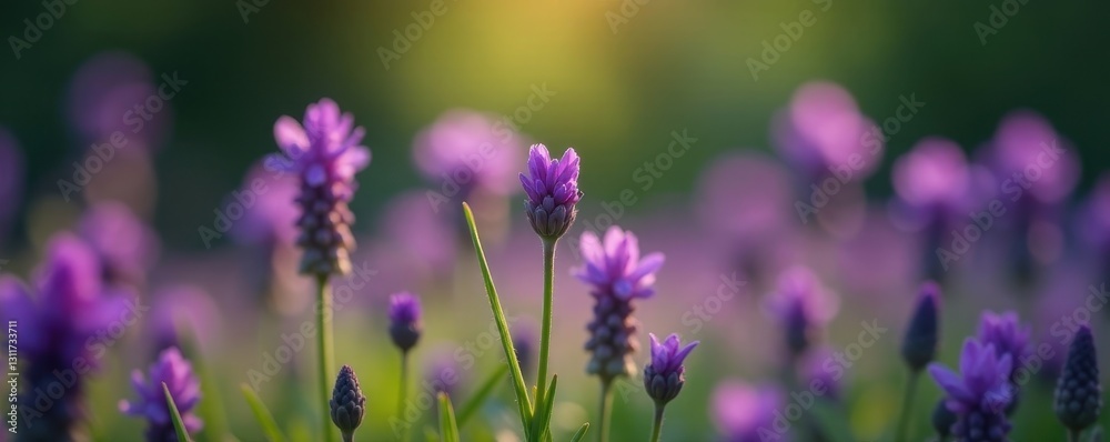 Obraz premium One purple flower stands out amongst many others , image, purple