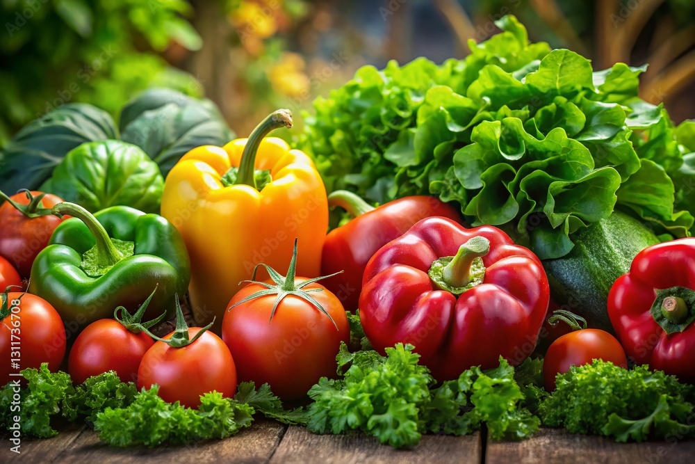 Vibrant Vegetable Patch Wallpaper Design: Fresh Produce & Garden Background Vibrant Vegetable Patch Wallpaper Design: Fresh Produce & Garden Background
