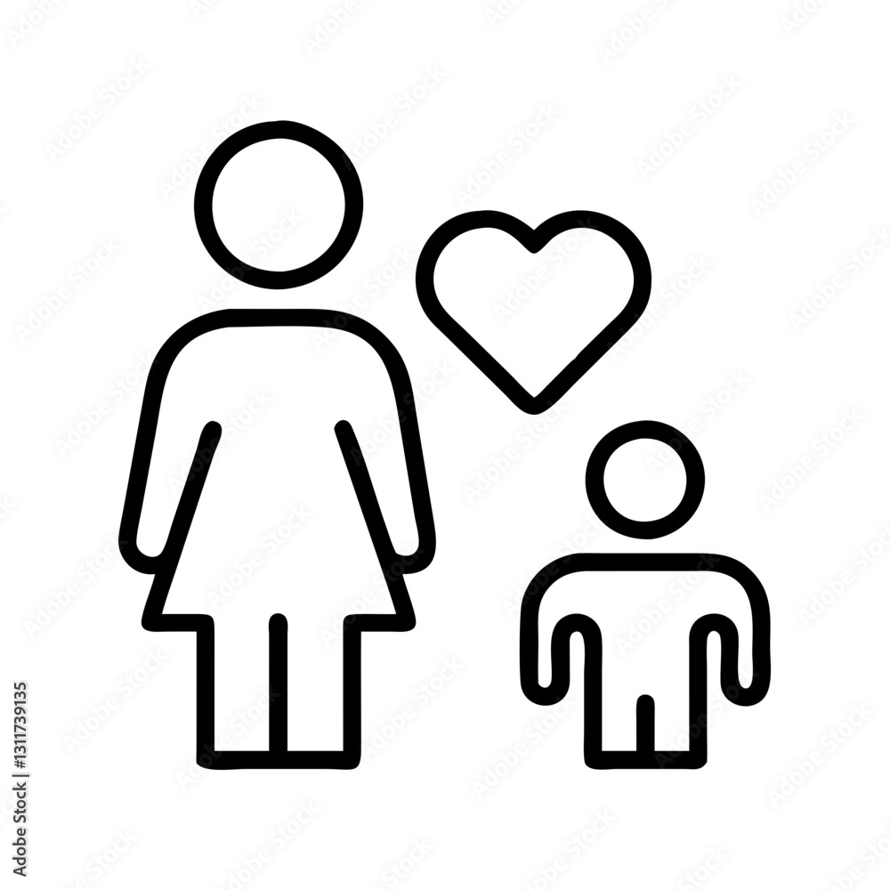 single parent icon, single parent line art - simple line art of single parent, perfect for single parent logos and icons single parent icon, single parent line art - simple line art of single parent, perfect for single parent logos and icons
