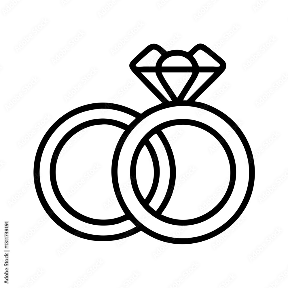 wedding rings icon, wedding rings line art - simple line art of wedding rings, perfect for wedding rings logos and icons wedding rings icon, wedding rings line art - simple line art of wedding rings, perfect for wedding rings logos and icons
