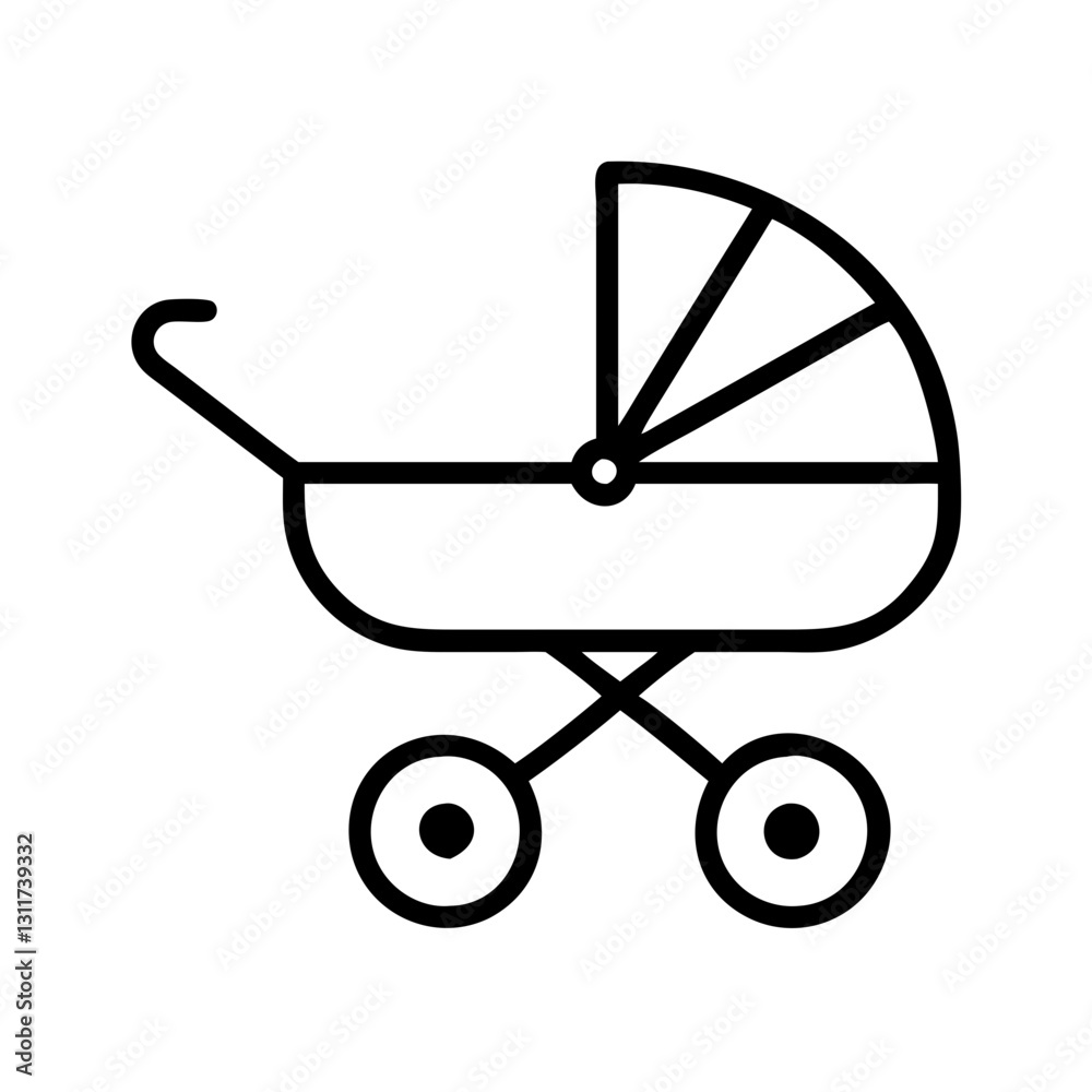 baby stroller icon, baby stroller line art - simple line art of baby stroller, perfect for baby stroller logos and icons baby stroller icon, baby stroller line art - simple line art of baby stroller, perfect for baby stroller logos and icons