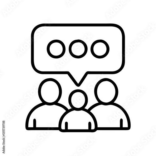 family chat icon, family chat line art - simple line art of family chat, perfect for family chat logos and icons