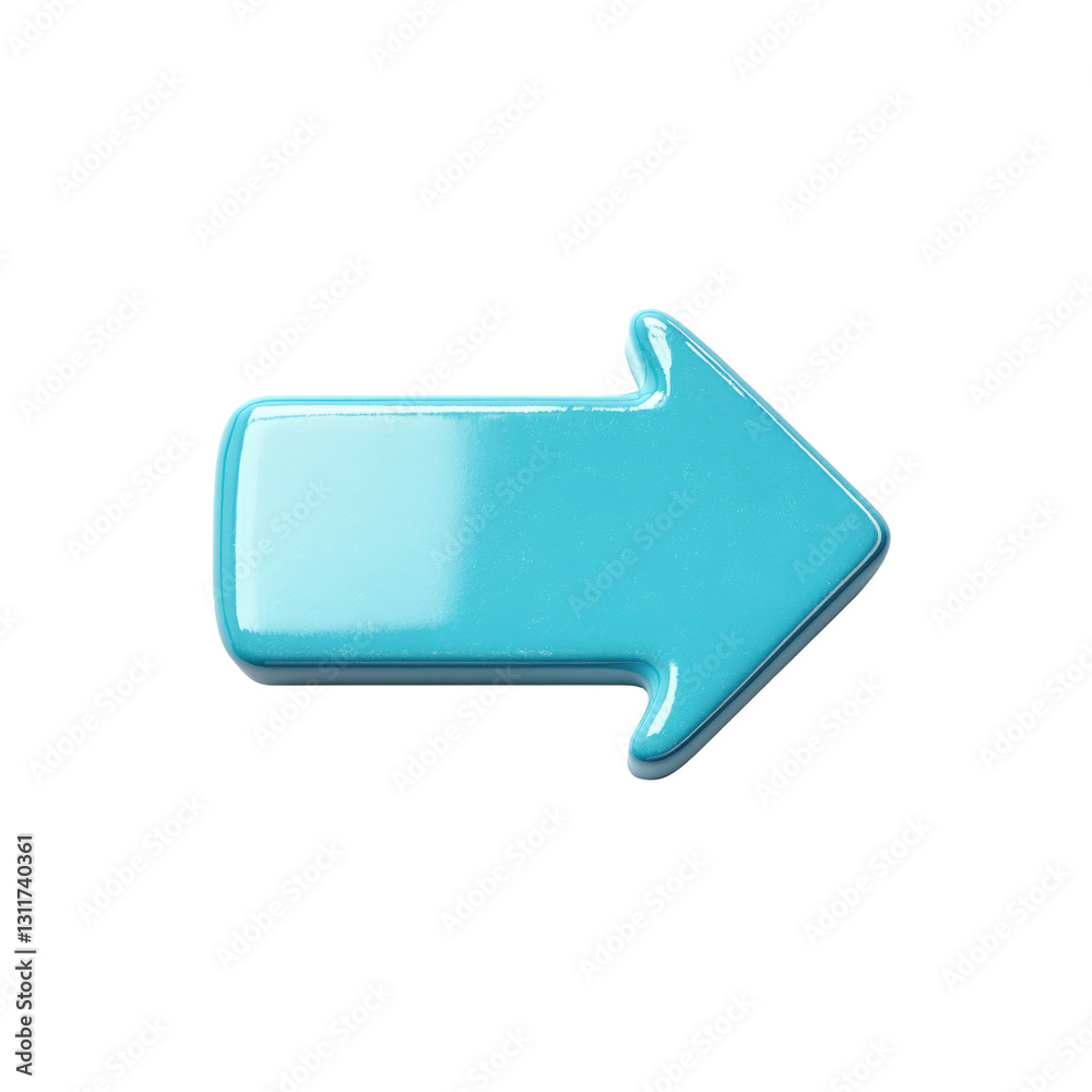 3D Render of a Glossy Light Blue Arrow Pointing Right 3D Render of a Glossy Light Blue Arrow Pointing Right