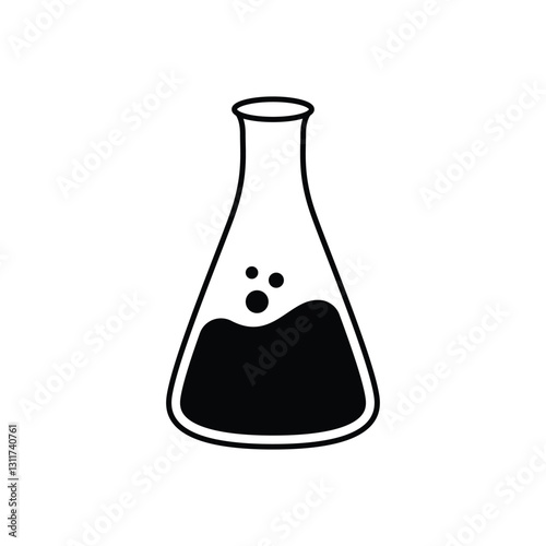 Isolated laboratory flask icon with a white background