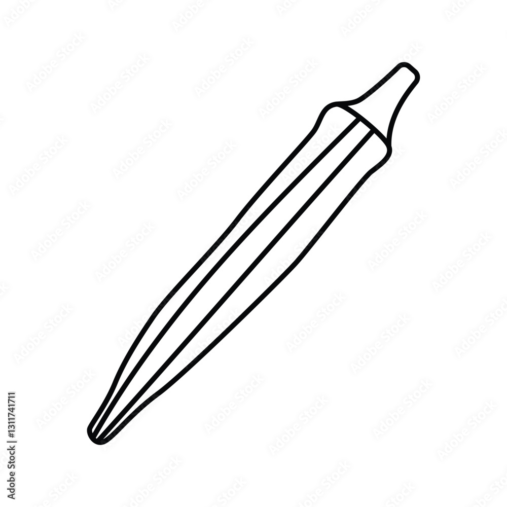 Okra line icon design isolated on a white background Okra line icon design isolated on a white background