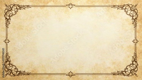 Elegant Antique Parchment with Ornate Frame for Classic Designs and Vintage Projects