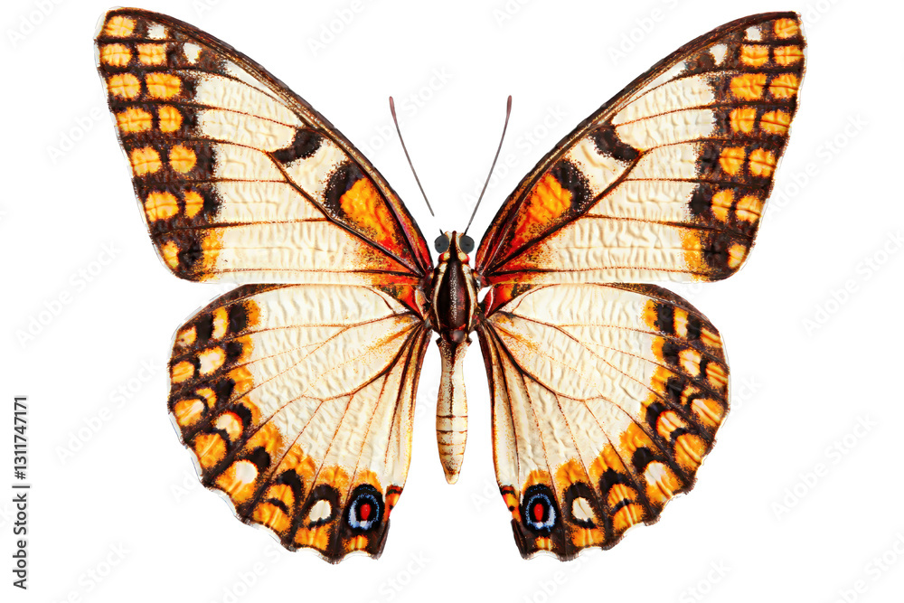 Fototapeta premium A colorful butterfly perched gracefully, showcasing its wings.