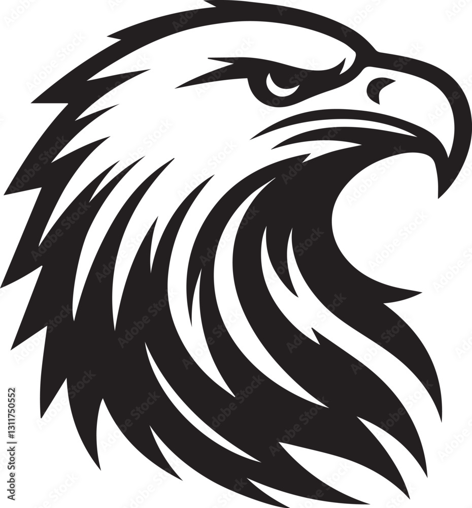 Fototapeta premium black eagle head vector, eagle head silhouette vector, eagle head logo vector, eagle head vector icon, eagle silhouette vector isolated on white background