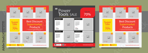 Social media post design template set for fashion sale.  Product sale social media post. Suitable for social media, flyers, banners, and web internet ads.