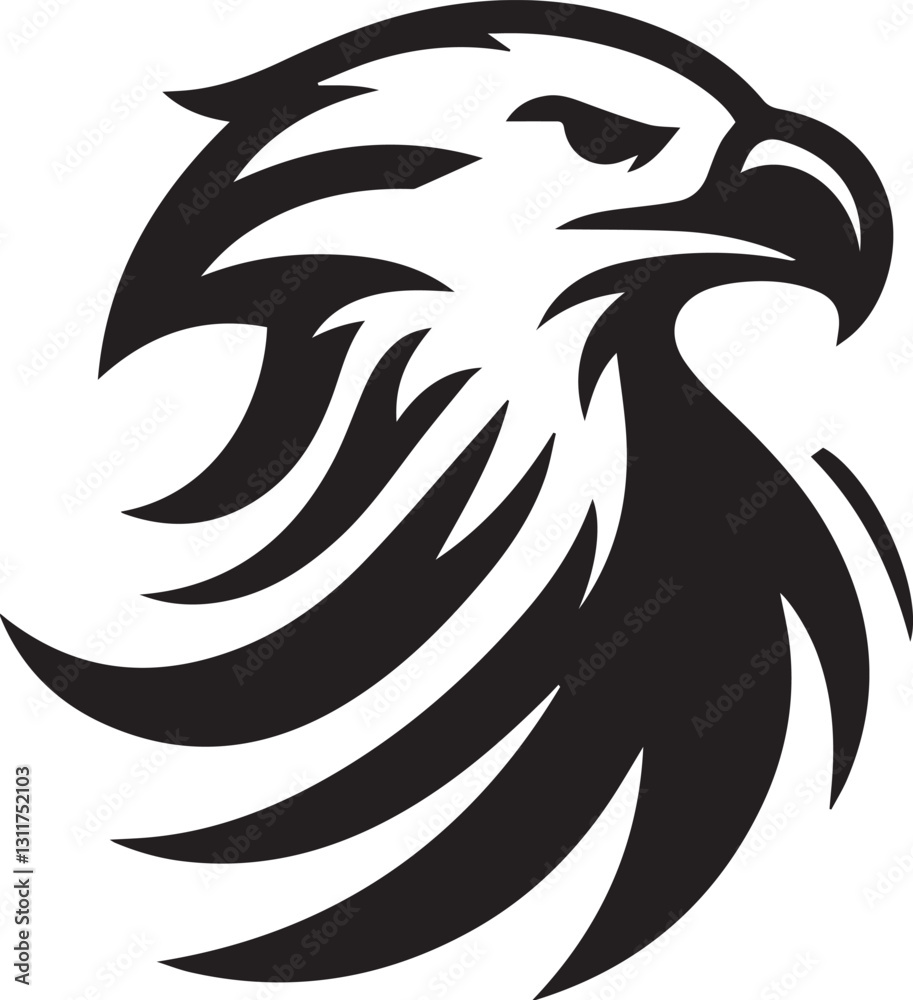 Obraz premium black eagle head vector, eagle head silhouette vector, eagle head logo vector, eagle head vector icon, eagle silhouette vector isolated on white background