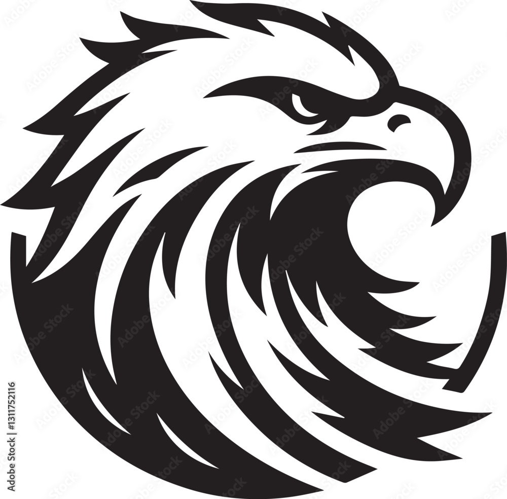 Obraz premium black eagle head vector, eagle head silhouette vector, eagle head logo vector, eagle head vector icon, eagle silhouette vector isolated on white background