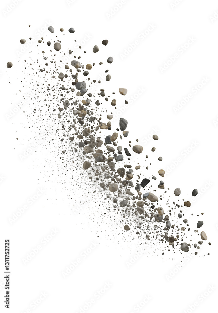 Obraz premium High-Resolution Image of Exploding Rocks isolated on white or transparent png background