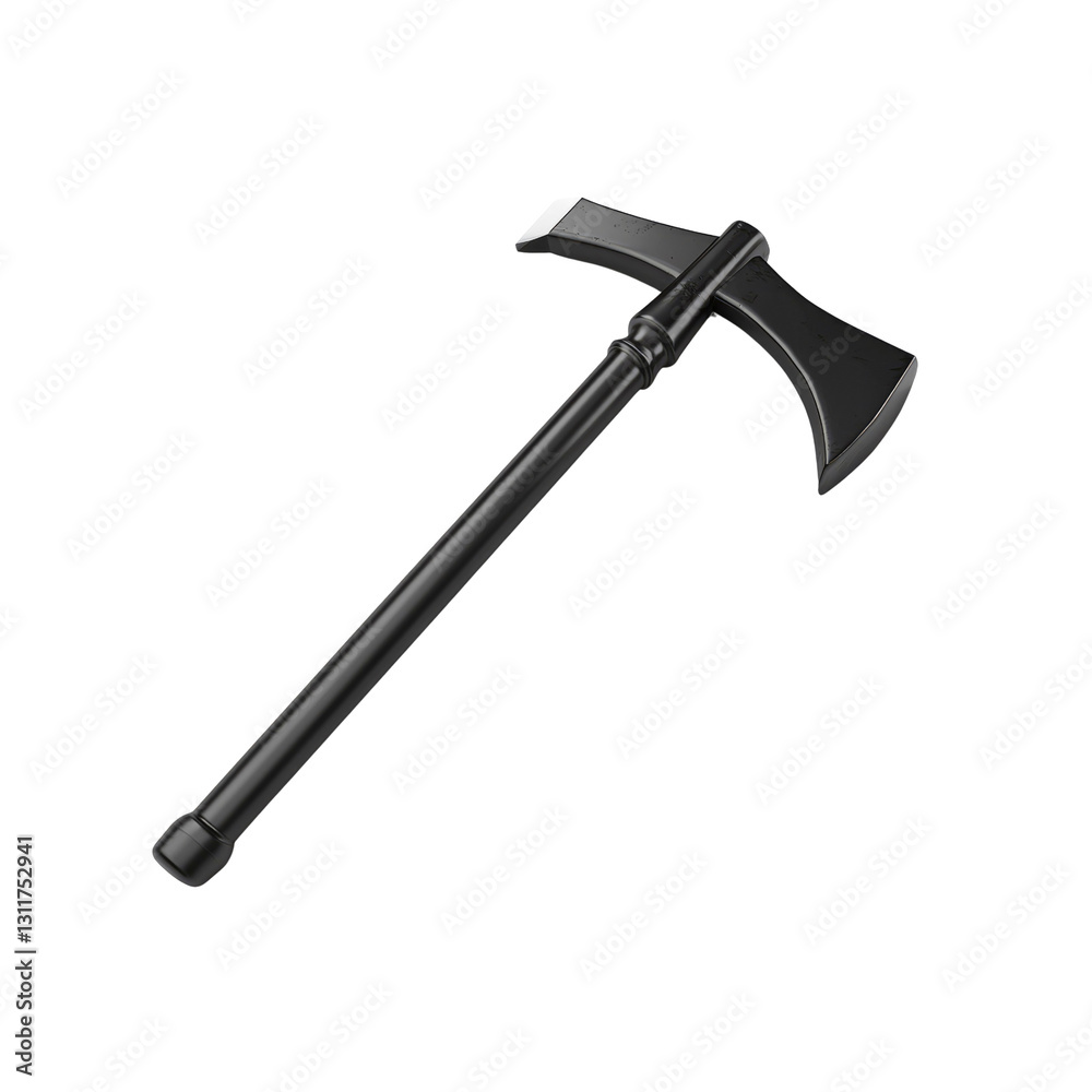 Black Double Bit Axe Isolated on White Background Black Double Bit Axe Isolated on White Background