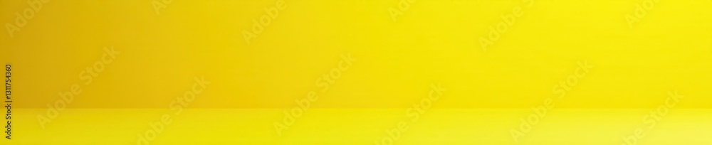 Obraz premium Bright yellow backdrop, cubic form on tabletop , object, bright, angle