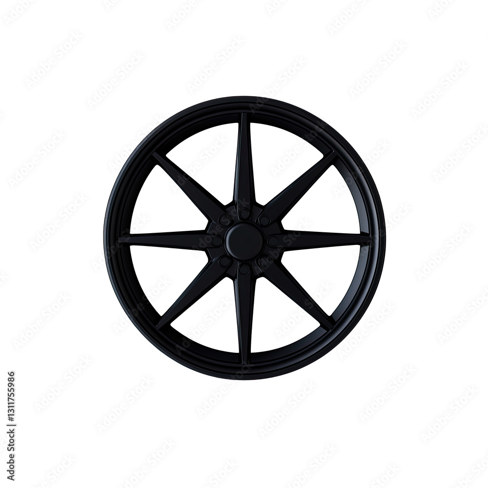 Modern black car wheel with sleek design and detailed spokes. Modern black car wheel with sleek design and detailed spokes.