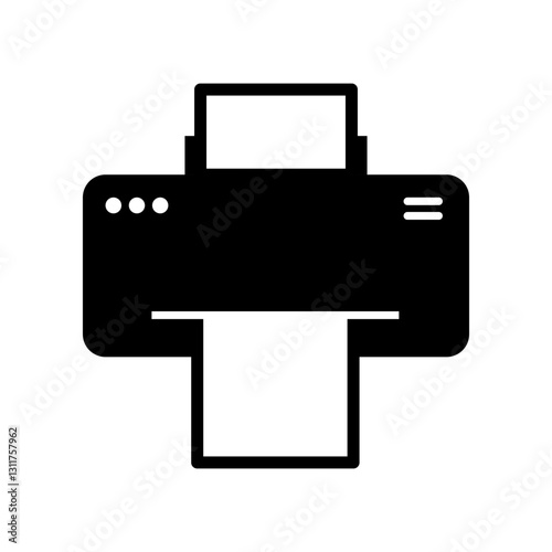 printer icon symbol, flat design vector