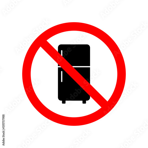 no fridge icon symbol, flat design vector